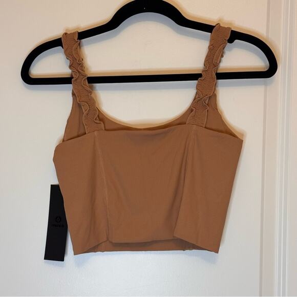 Mono B Tan Fitted Crop Tank Top - Picture 3 of 4